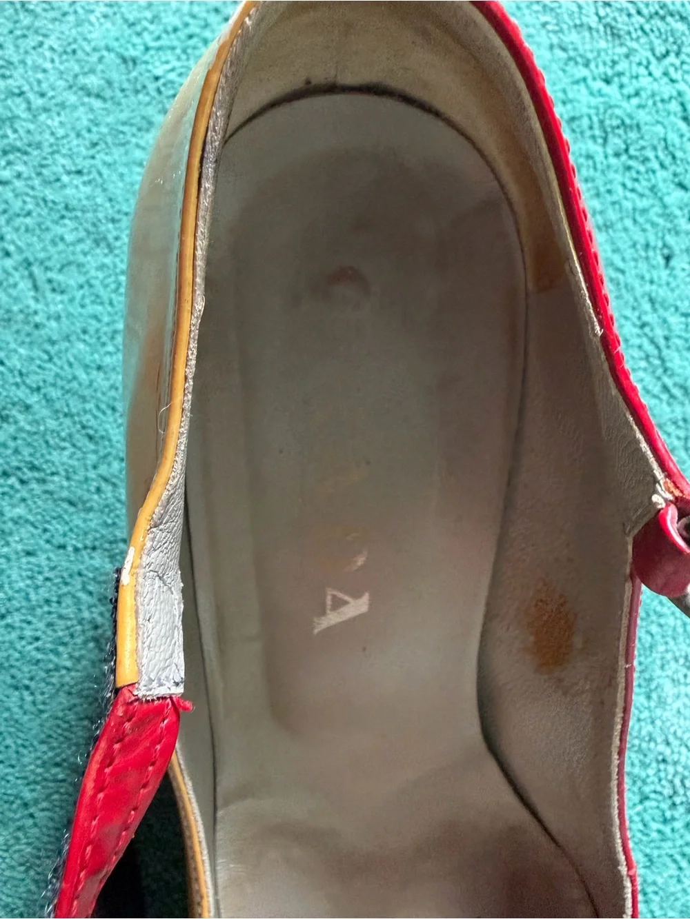 Red and Ivory Prada Vintage Shoes 36.5